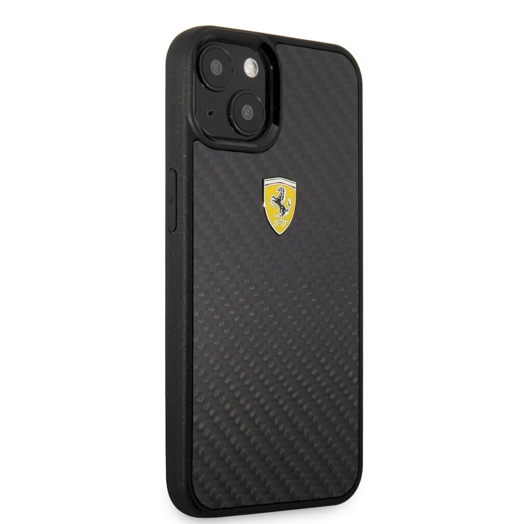 FEHCP13SFCABK Ferrari Real Carbon Hard Case for iPhone 13 Mini Black hinta ja tiedot | Puhelimen kuoret ja kotelot | hobbyhall.fi