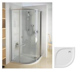 Puolipyöreä suihkukaappi Ravak PSKK3, 90x90cm (kiiltävä runko + läpinäkyvä lasi) hinta ja tiedot | Suihkukaapit ja suihkunurkat | hobbyhall.fi