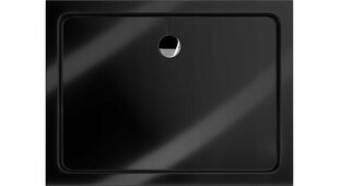 Suorakulmainen suihkuallas Mexen Flat Slim sifonilla, Black+Chrome, 120x80.90 cm hinta ja tiedot | Suihkualtaat | hobbyhall.fi
