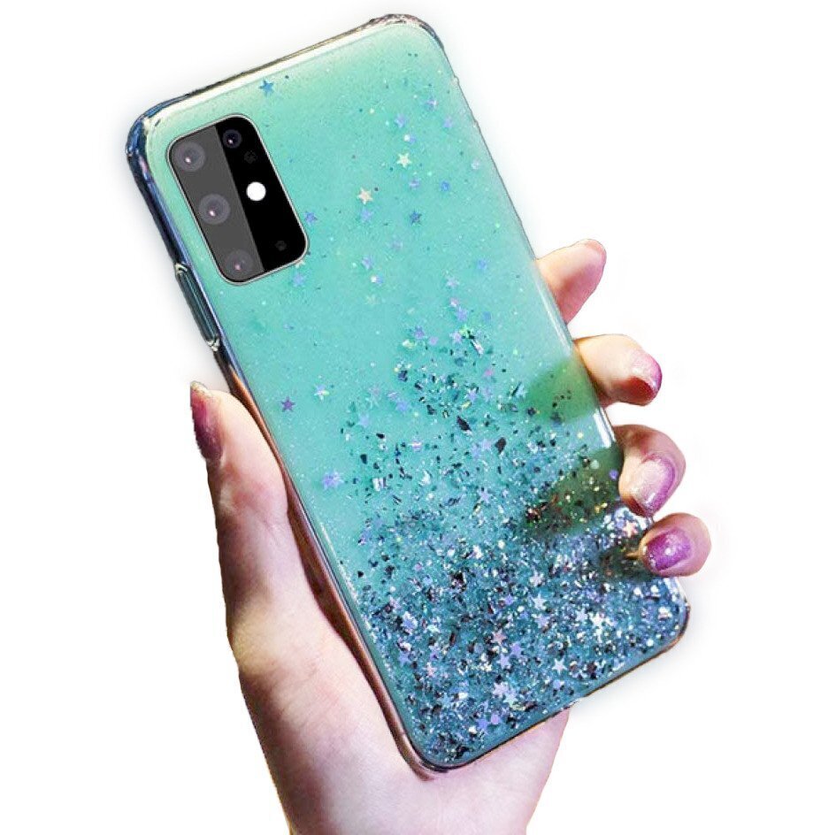 Fusion glue glitter silikonikotelo Apple iPhone 13 Pro Max vihreälle hinta ja tiedot | Puhelimen kuoret ja kotelot | hobbyhall.fi