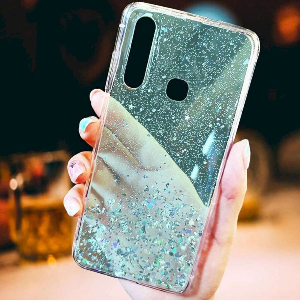 Fusion glue glitter silikonikotelo Apple iPhone 13 Pro Max vihreälle hinta ja tiedot | Puhelimen kuoret ja kotelot | hobbyhall.fi