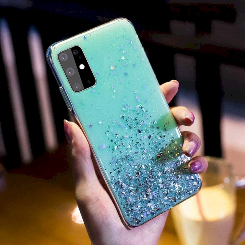 Fusion glue glitter silikonikotelo Apple iPhone 13 Pro Max vihreälle hinta ja tiedot | Puhelimen kuoret ja kotelot | hobbyhall.fi