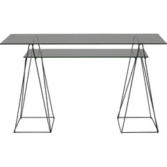 Pöytä Polar Black 8mm karkaistu glass 135x65cm hinta ja tiedot | Tietokonepöydät ja työpöydät | hobbyhall.fi