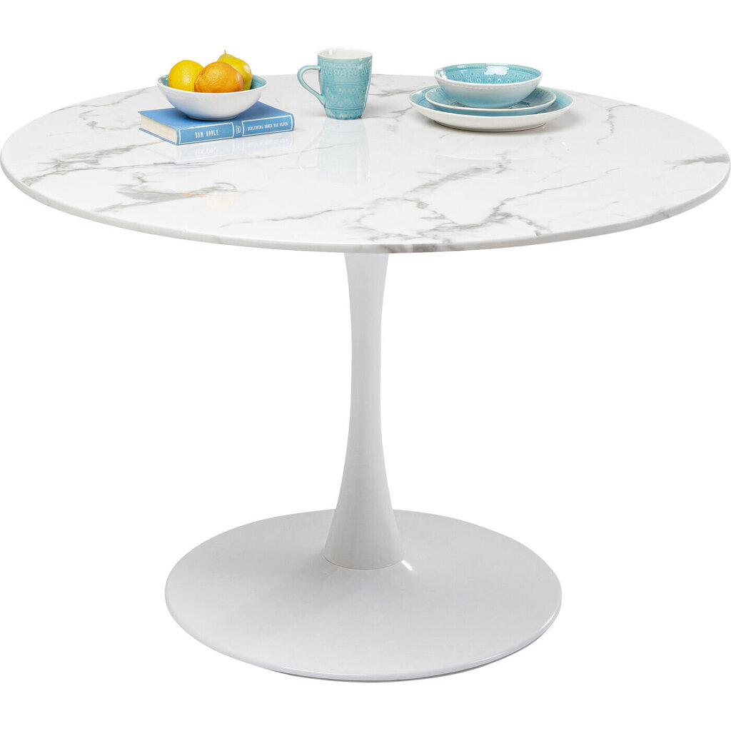 Pöytä Veneto Marble White Ø110cm hinta ja tiedot | Ruokapöydät | hobbyhall.fi