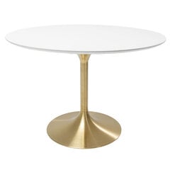 Pöytä Invitation Set White Brass Ø120cm hinta ja tiedot | Ruokapöydät | hobbyhall.fi