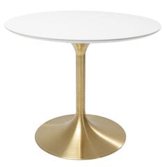 Pöytä Invitation Set White Brass Ø90cm hinta ja tiedot | Ruokapöydät | hobbyhall.fi