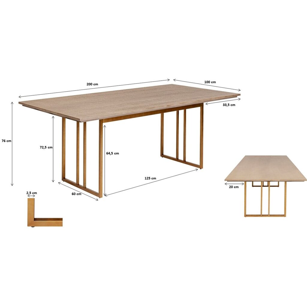 Pöytä Cesaro 200x100cm hinta ja tiedot | Ruokapöydät | hobbyhall.fi