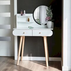 Moderni meikkipöytä peilillä ja laatikoilla, valkoinen hinta ja tiedot | Peilipöydät | hobbyhall.fi