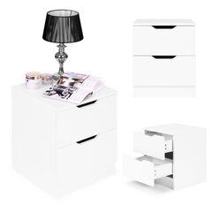 Yöpöytä, jossa 2 laatikkoa, valkoinen hinta ja tiedot | Yöpöydät | hobbyhall.fi