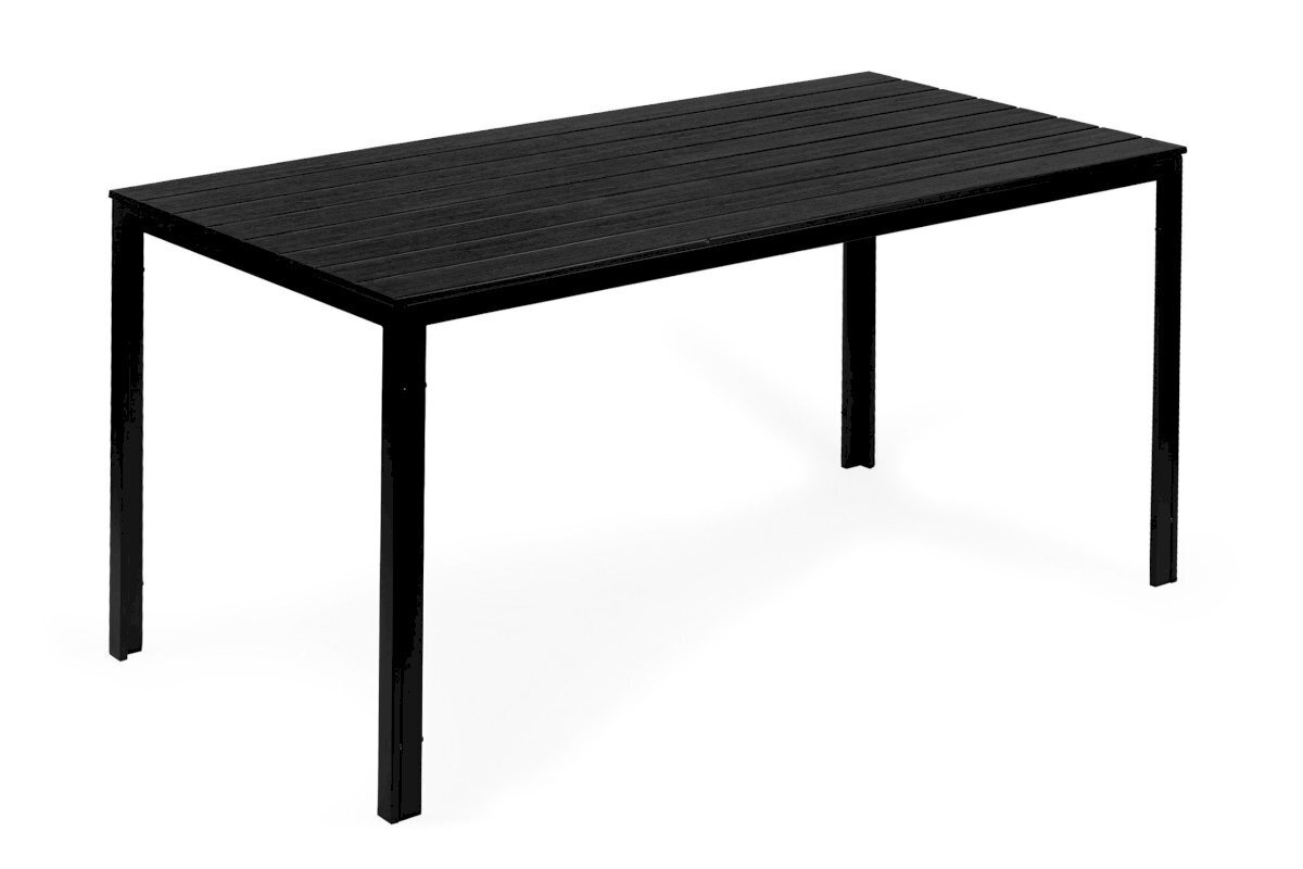 Polywood-puutarhan ruokapöytä, 156 x 78 cm, musta hinta ja tiedot | Puutarhapöydät | hobbyhall.fi
