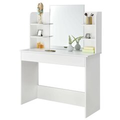 Moderni pukeutumispöytä suurilla peilihyllyillä, 60 cm., valkoinen. hinta ja tiedot | Peilipöydät | hobbyhall.fi
