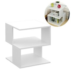 Yöpöytä, sohvapöytä, 3 tasoa, valkoinen hinta ja tiedot | Yöpöydät | hobbyhall.fi