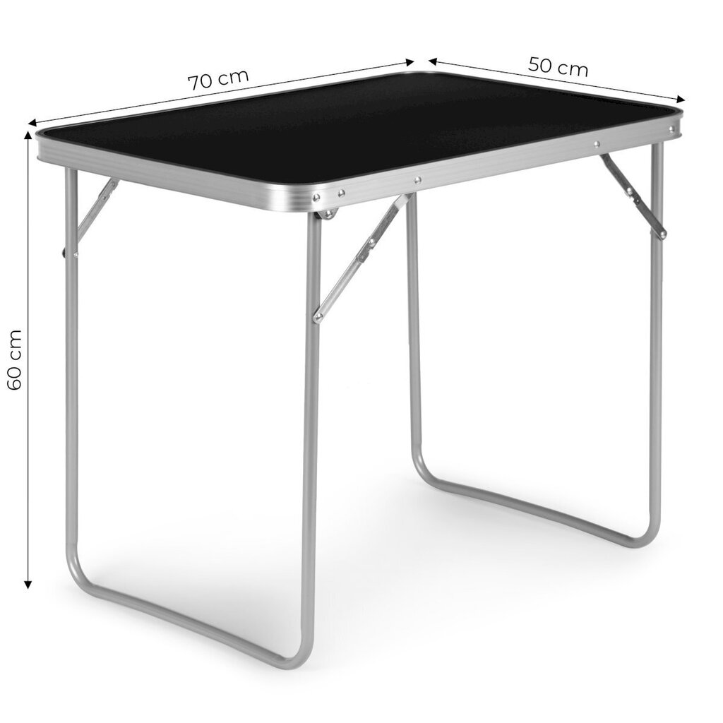 Taitettava puutarhapöytä, ModernHome, 70 x 50 cm, musta hinta ja tiedot | Puutarhapöydät | hobbyhall.fi