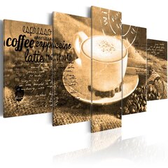 Kuva - Coffe, Espresso, Cappuccino, Latte machiato ... - sepia hinta ja tiedot | Taulut | hobbyhall.fi