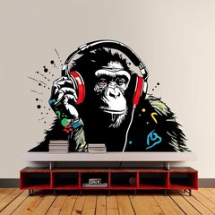 Nykyaikainen musiikkia kuunteleva apina vinyyli seinätarra hinta ja tiedot | Sisustustarrat | hobbyhall.fi