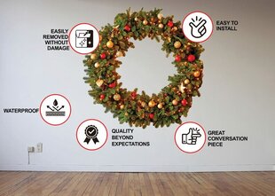 Joulukranssi seinätarra, irrotettava hinta ja tiedot | Sisustustarrat | hobbyhall.fi