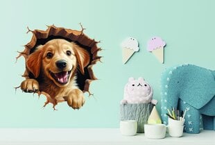 3D Koira Taide seinätarra, Halkeama Illuusio, DIY Koristelu hinta ja tiedot | Sisustustarrat | hobbyhall.fi