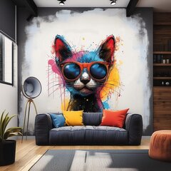 Kissa aurinkolaseissa seinätarra hinta ja tiedot | Sisustustarrat | hobbyhall.fi