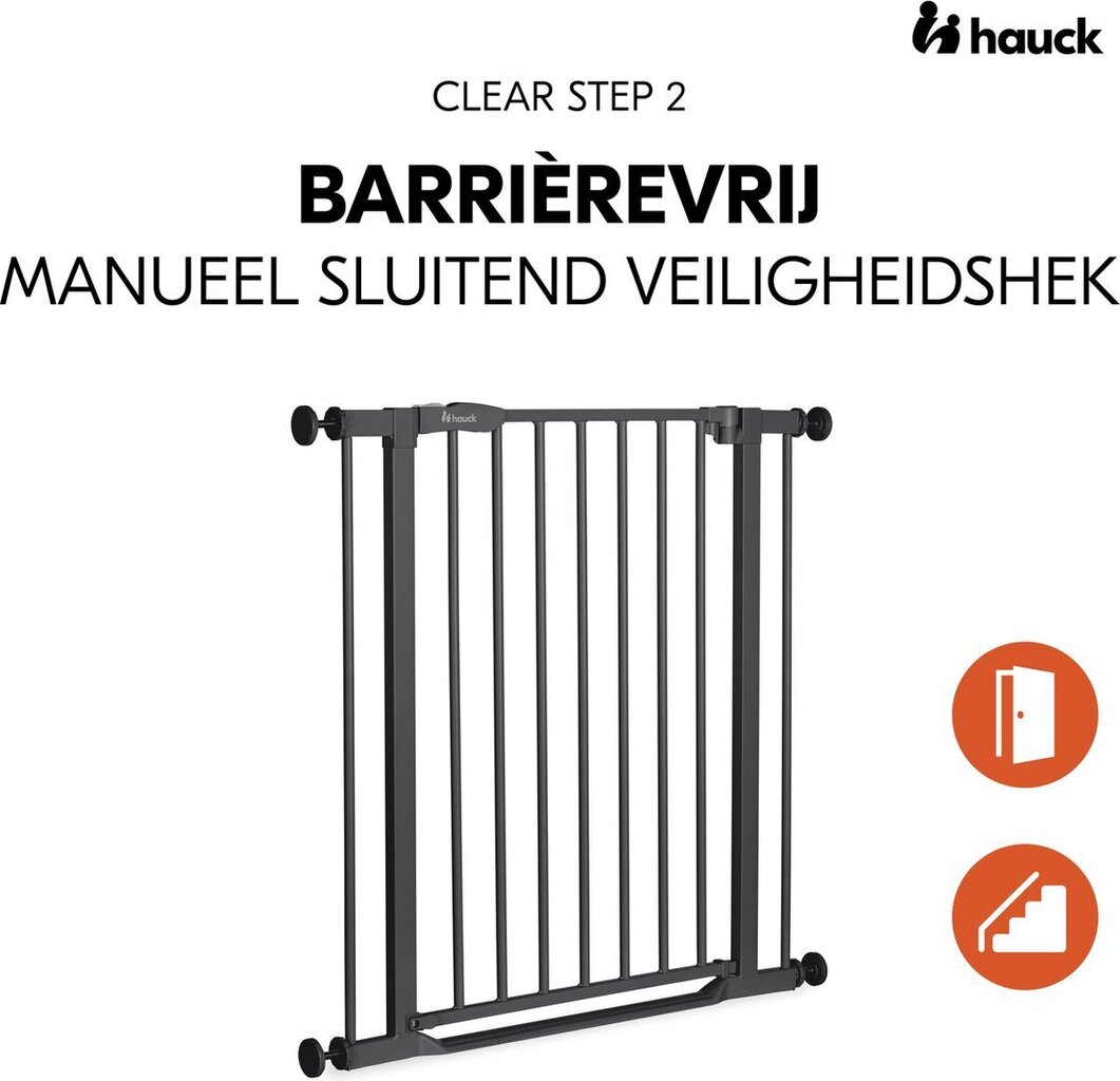 Turvaportti Hauck Clear Step Gate 2, 75 cm, black hinta ja tiedot | Lasten turvallisuus | hobbyhall.fi