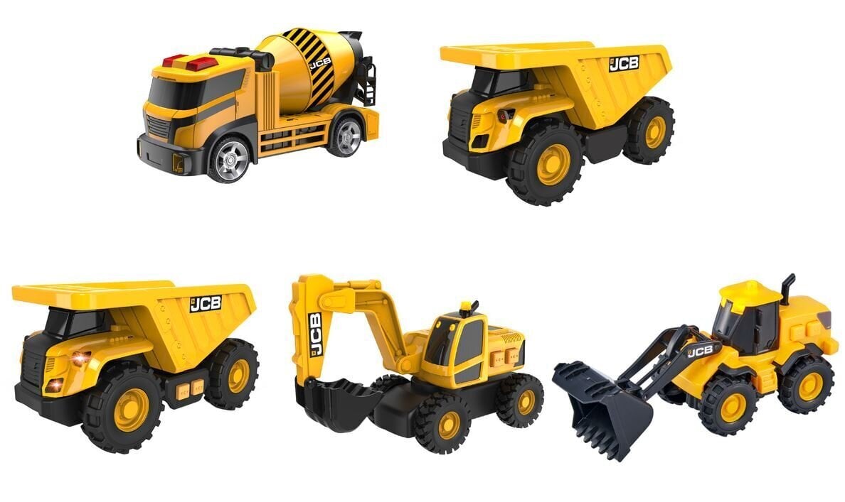 Teamsterz JCB rakennusajoneuvot 5 kpl hinta ja tiedot | Poikien lelut | hobbyhall.fi