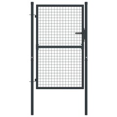 vidaXL Puutarhaportti galvanoitu teräsverkko 100x175 cm harmaa hinta ja tiedot | Aidat ja tarvikkeet | hobbyhall.fi