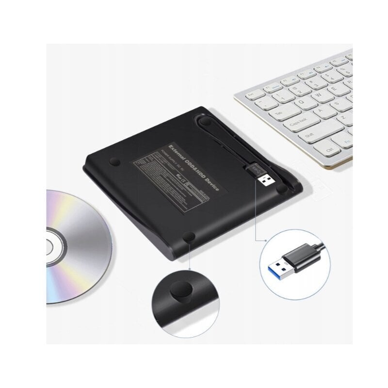 Ulkoisen CD-R DVD-RW -tallentimen USB 3.0 -liitännällä hinta ja tiedot | Ulkoiset kovalevyt | hobbyhall.fi