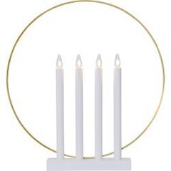 Metallinen kynttilänjalka renkaalla valkoinen 12W 42x45cm Glory 644-61 hinta ja tiedot | Kynttilät ja kynttilänjalat | hobbyhall.fi