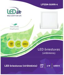 LEDlife LED-kattovalaisin 6W (neliö) hinta ja tiedot | LEDlife Huonekalut ja sisustus | hobbyhall.fi