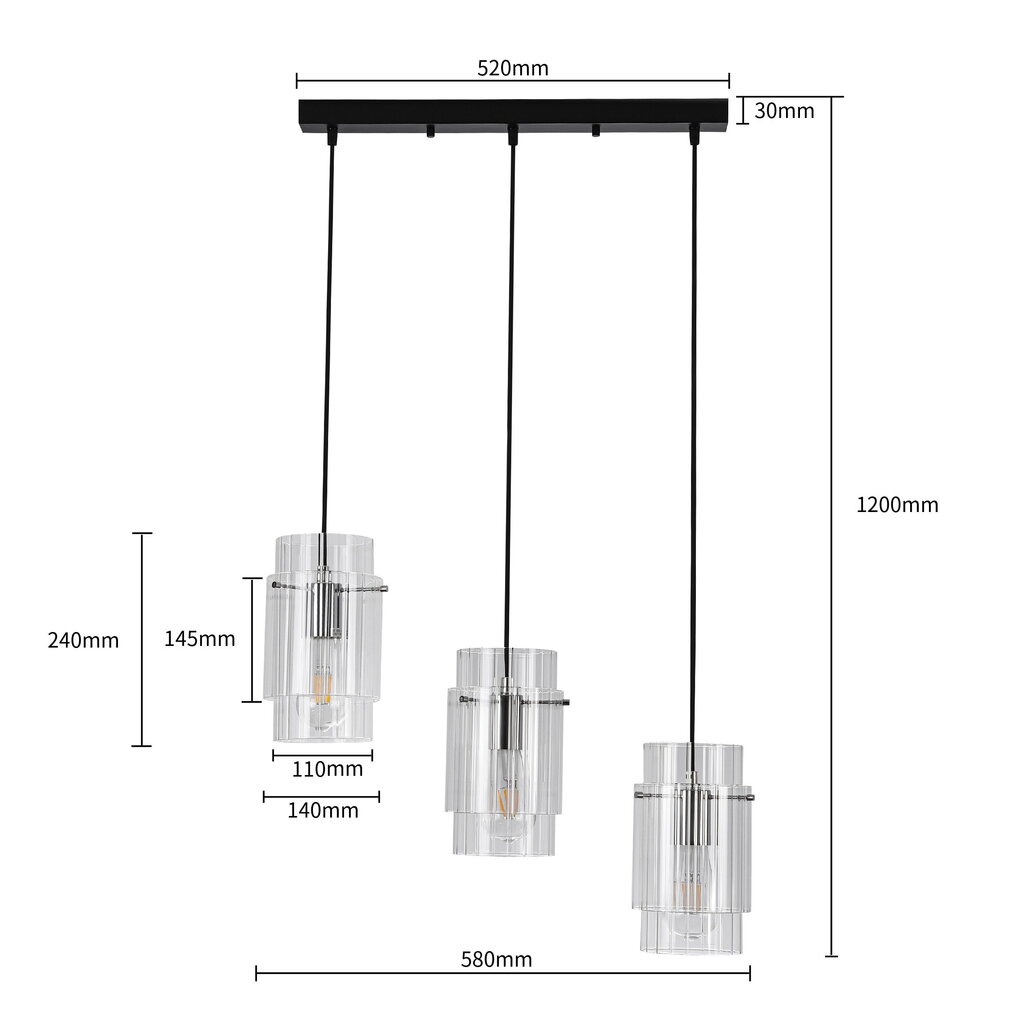 Savona 3. rivi hinta ja tiedot | Riippuvalaisimet | hobbyhall.fi