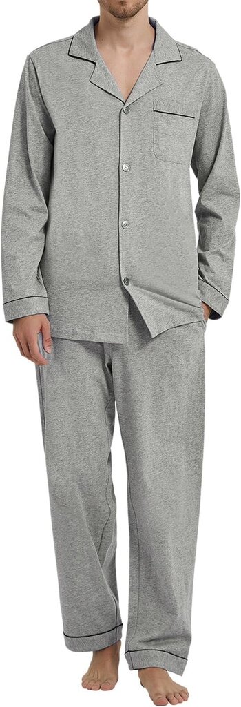 Miesten puuvillapyjamasetti Up2Fantasy, harmaa hinta ja tiedot | Miesten kylpytakit ja pyjamat | hobbyhall.fi