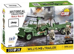 Cobi HC WWII Willys MB & Trailer 200kl 2297 hinta ja tiedot | LEGOT ja rakennuslelut | hobbyhall.fi