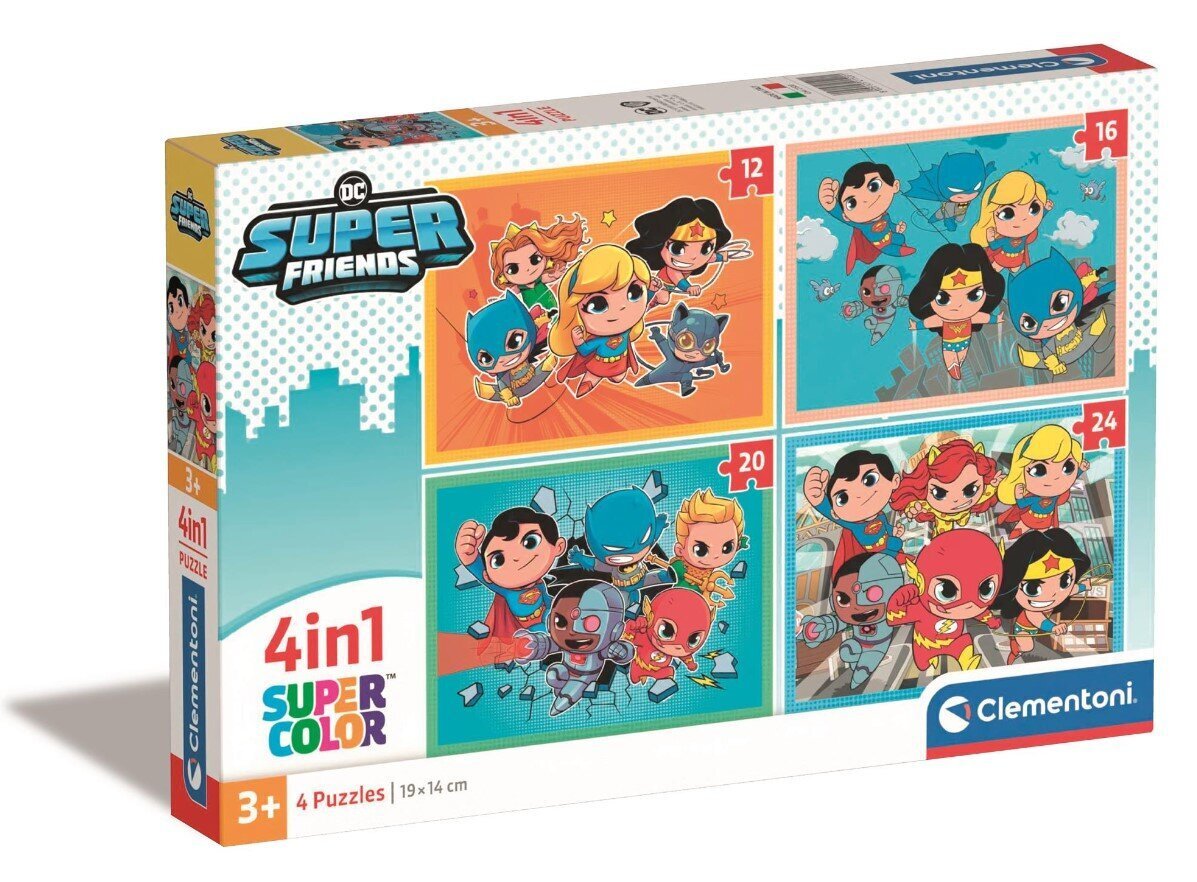 Clementoni 4in1-pulma SuperKolor DC Superfriends 21520 hinta ja tiedot | Palapelit | hobbyhall.fi