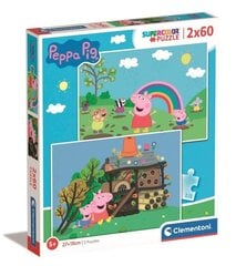 Clementoni palapeli 2x60 SuperKolor Peppa Pig 21622 hinta ja tiedot | Palapelit | hobbyhall.fi