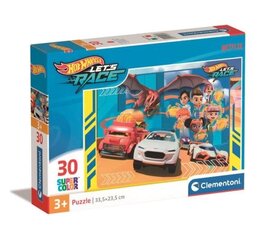 Clementoni palapeli 30 SuperKolor Hot Wheels 20284 hinta ja tiedot | Palapelit | hobbyhall.fi