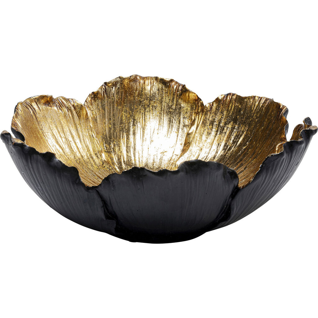 Deco Kulho Flower Bloom Black Gold Ø25cm hinta ja tiedot | Kynttilät ja kynttilänjalat | hobbyhall.fi