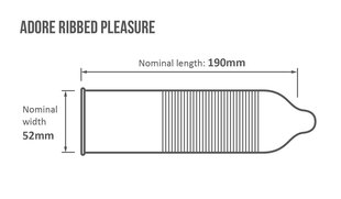 Kondomit Adore Ribbed Pleasures, 144 kpl hinta ja tiedot | Kondomit | hobbyhall.fi