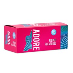 Kondomit Adore Ribbed Pleasures, 144 kpl hinta ja tiedot | Kondomit | hobbyhall.fi