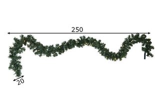 LED joulun koristeellinen kuusen oksanauha 0,25W 250x20cm hinta ja tiedot | Joulukoristeet | hobbyhall.fi