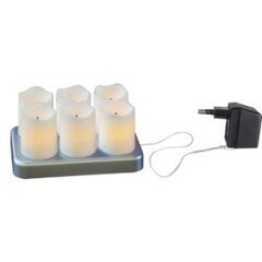 LED-teekynttilät paristoilla, valkoinen, 6 kpl. 0,6W 15x7,5cm Laturi 062-19 hinta ja tiedot | Kynttilät ja kynttilänjalat | hobbyhall.fi
