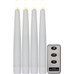 LED-kynttilät Flamme Slim 4 kpl, valkoinen hinta ja tiedot | Kynttilät ja kynttilänjalat | hobbyhall.fi