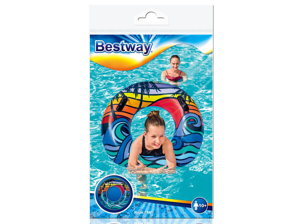 Bestway Puhallettava uimarengas, 91cm hinta ja tiedot | Puhallettavat vesilelut ja uima-asusteet | hobbyhall.fi