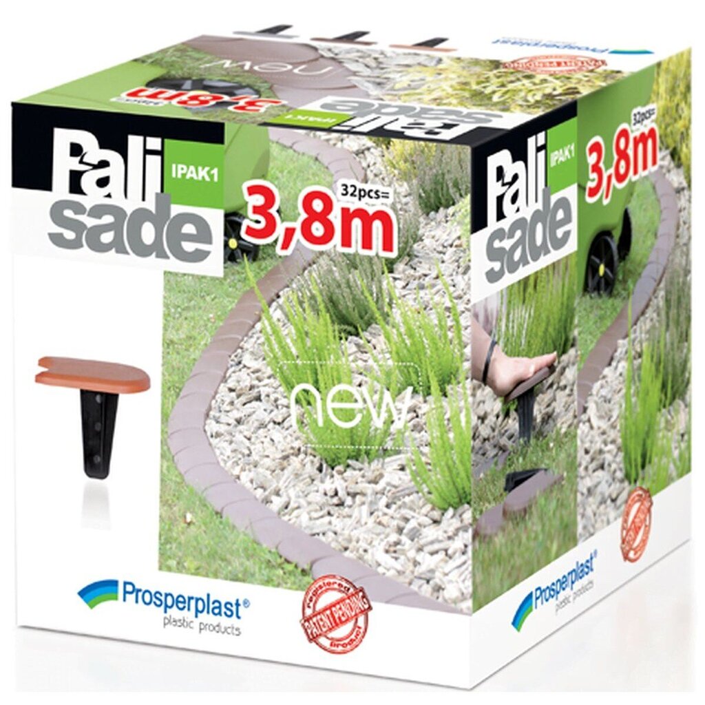 PaliSade puutarhan nurmikon reunus 3,8 m, harmaa hinta ja tiedot | Puutarhakoristeet | hobbyhall.fi