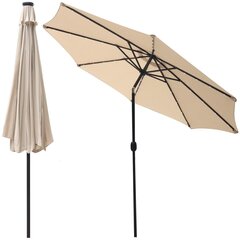 Puutarhasateenvarjo led-valolla, 300cm, beige hinta ja tiedot | Aurinkovarjot ja markiisit | hobbyhall.fi