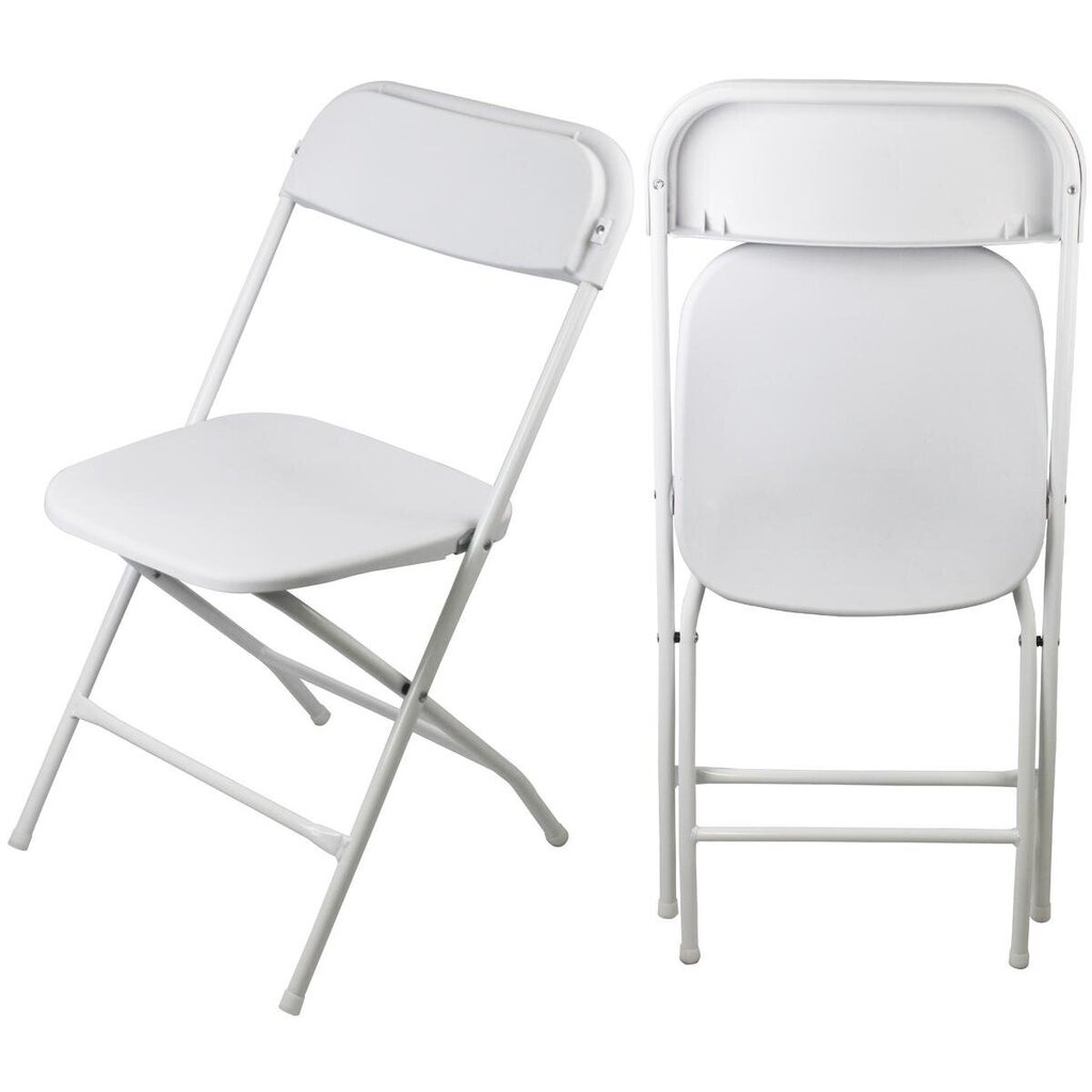 Kokoontaitettavat tuolit, 2 kpl, 50x46x80 cm valkoinen hinta ja tiedot | Puutarhatuolit | hobbyhall.fi