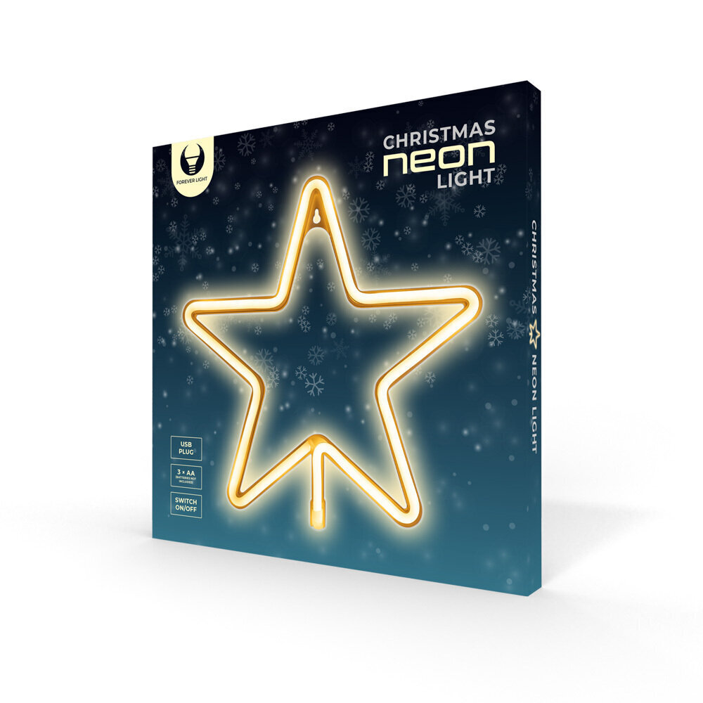 Neon LED CHRISTMAS PENTASTAR lämmin valkoinen Paristot + USB FLNE22 hinta ja tiedot | Seinävalaisimet | hobbyhall.fi