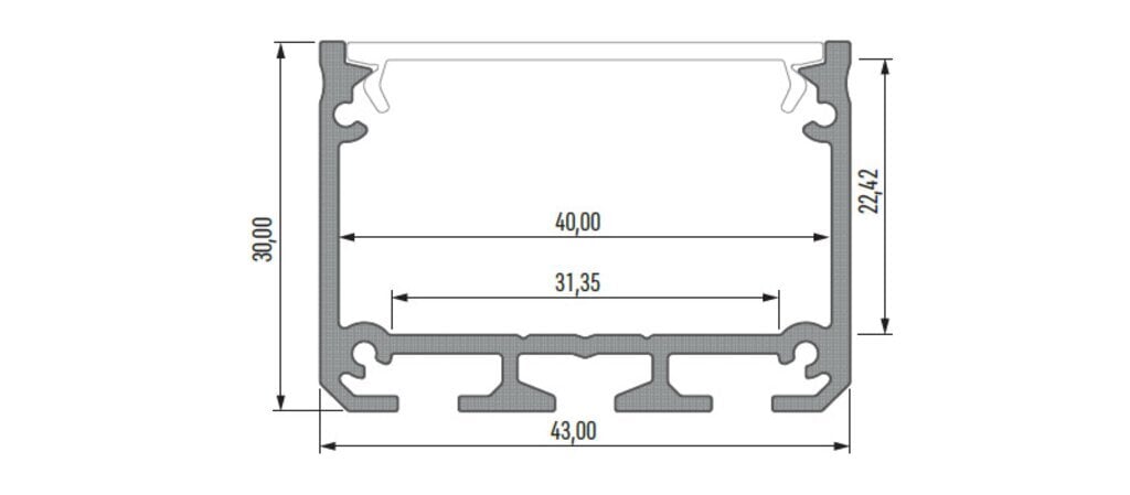 Iledo alumiiniprofiili LED-nauhoille - Hopea anodisoitu - 1m hinta ja tiedot | LED-valonauhat | hobbyhall.fi