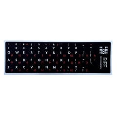 Riff Qwerty -näppäimistötarrat ENG valkoinen / RU punainen mustalla taustalla hinta ja tiedot | Näppäimistöt | hobbyhall.fi