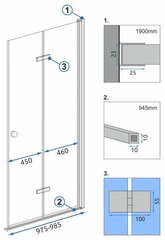 Fold N2 100 Chrome Cabin -moduuli hinta ja tiedot | Suihkukaapit ja suihkunurkat | hobbyhall.fi