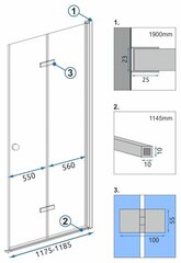 Fold N2 120 Chrome Cabin -moduuli hinta ja tiedot | Suihkukaapit ja suihkunurkat | hobbyhall.fi