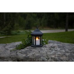 LED-sisustusvalolyhty musta 2xAA 0,03W 17x26cm Linta 061-34 hinta ja tiedot | Kynttilät ja kynttilänjalat | hobbyhall.fi